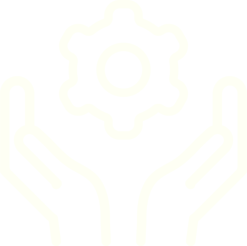 Logo de mains et d'un engrenage